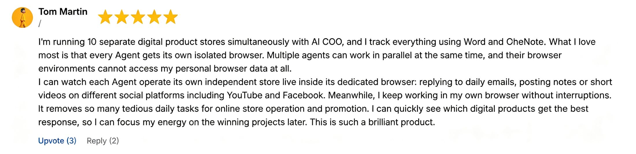 Product Hunt review by Tom Martin
